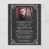 Modern Zwart Afstuderen BBQ Party Fotouitnodiging (Achterkant)