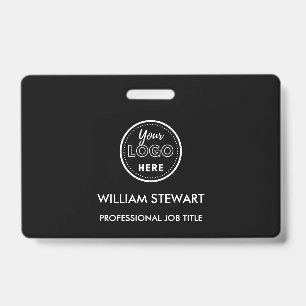 Modern zwart bedrijfslogo Bedrijfsmedewerker Perso Badge