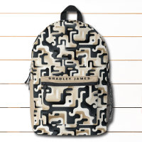 Modern Zwart Beige Camo Gepersonaliseerde naam