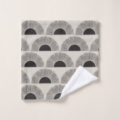 Modern Zwart & Beige Zonsondergang Abstract Kunstp Bad Handdoek (Wasdoekje)