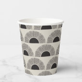 Modern Zwart & Beige Zonsondergang Abstract Kunstp Papieren Bekers (Voorkant)