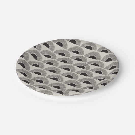 Modern Zwart & Beige Zonsondergang Abstract Kunstp Papieren Bordje (Gekanteld)