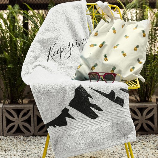 Modern zwart blijft eenvoudig handdoek