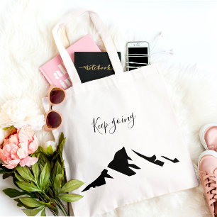 Modern zwart blijft eenvoudig tote bag