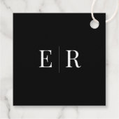 Modern zwart bruiloft welkom cadeau Label (Achterkant)