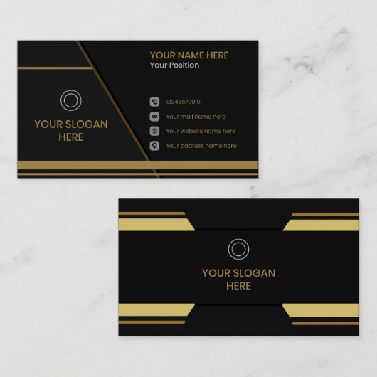 Modern zwart corporate visitekaartje ontwerp (Voorkant / Achterkant)
