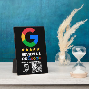 Modern Zwart Custom Logo en QR Code Google Review Fotoplaat