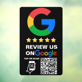 Modern Zwart Custom Logo en QR Code Google Review Raamsticker (Vel 3)