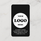 Modern Zwart Custom Logo en QR Code Google Review Visitekaartje (Achterkant)
