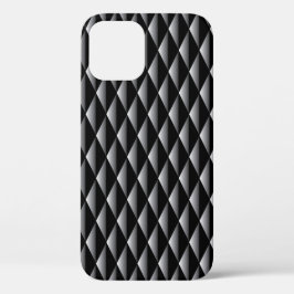 Modern zwart diamant geometrisch patroon iPhone 12 hoesje