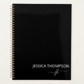 Modern Zwart Eenvoudig Script Girly Monogram 2025 Planner (Voorkant)