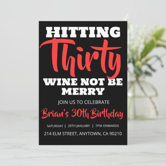 Modern Zwart Eenvoudig Volwassene 30e Verjaardag U Kaart (Staand voorkant)