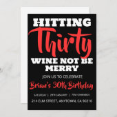 Modern Zwart Eenvoudig Volwassene 30e Verjaardag U Kaart (Voorkant / Achterkant)