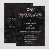 Modern Zwart Eenvoudige Bruiloft Uitnodiging (Voorkant / Achterkant)