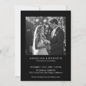 Modern Zwart Eenvoudige Bruiloft Uitnodiging Met F (Voorkant)