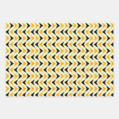 Modern zwart en geel geometrisch driehoekpatroon inpakpapier vel (Voorkant 2)