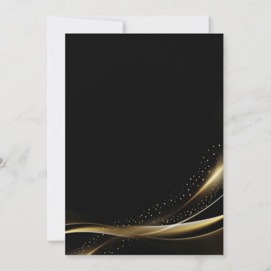 Modern zwart en goud 90ste verjaardagsfeest kaart (Achterkant)