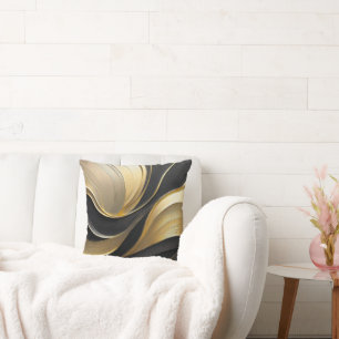 Modern zwart en goud Abstracte luxe- Kussen