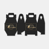 Modern zwart en goud chique volwassen Halloween th Bedankdoosjes (Uitgevouwen)