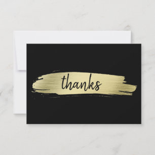 Modern zwart en goud elegant bedankkaart