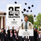 Modern Zwart en Goud Foto Afstuderen Aankondiging