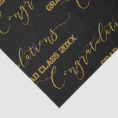 Modern Zwart en Goud Gefeliciteerd Afstuderen Tissuepapier (Detail)