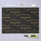 Modern Zwart en Goud Gefeliciteerd Afstuderen Tissuepapier (Craft)