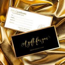Modern Zwart En Goud Logo Cadeaubon