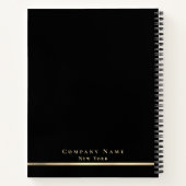 Modern zwart en goud monogram executive spiraal notitieboek (Achterkant)