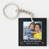 Modern Zwart en Goud We love you Opa Foto Sleutelhanger (Voorkant)