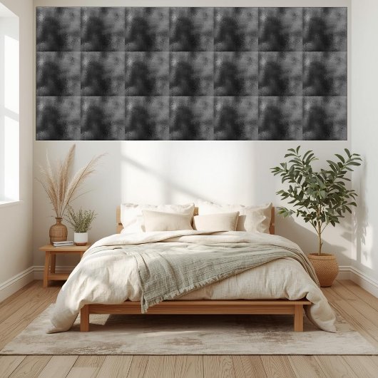 Modern zwart en grijs gestructureerd abstract ontw tegeltje