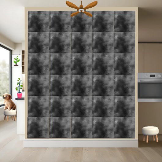 Modern zwart en grijs gestructureerd abstract ontw tegeltje