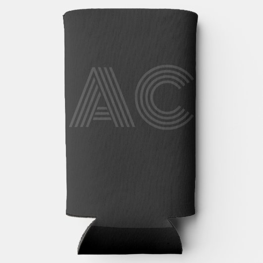 Modern zwart en grijs monogram (Achterkant)