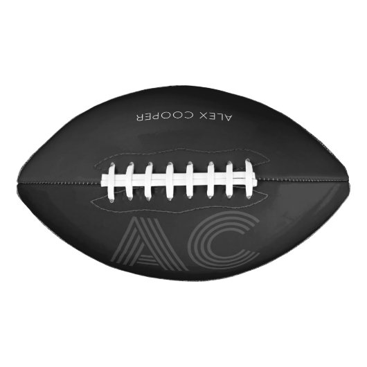 Modern zwart en grijs monogram american football (Voorkant)