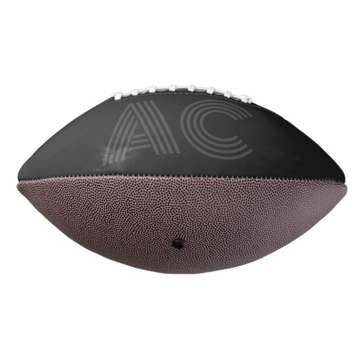 Modern zwart en grijs monogram american football (Gedraaid 270)