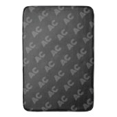 Modern zwart en grijs monogram badmat (Voorkant Verticaal)