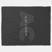Modern zwart en grijs monogram fleece deken (Voorkant (Horizontaal))