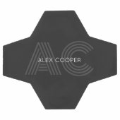 Modern zwart en grijs monogram voetbal (Enkel)