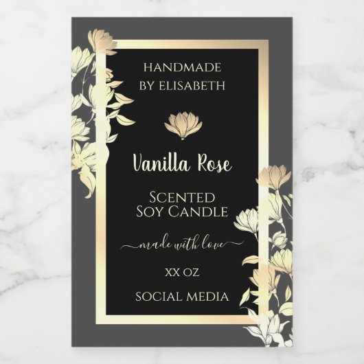 Modern Zwart en Grijs Verpakkingsetiketten Goud Li Voedselcontainer Etiket (Enkel label)