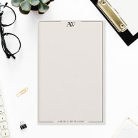Modern zwart en ivoor minimalistisch elegant monog