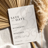 Modern zwart en ivoor minimalistische bruiloft save the date