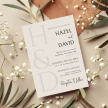 Modern Zwart en Ivoorkleurig Monogram Minimalistis