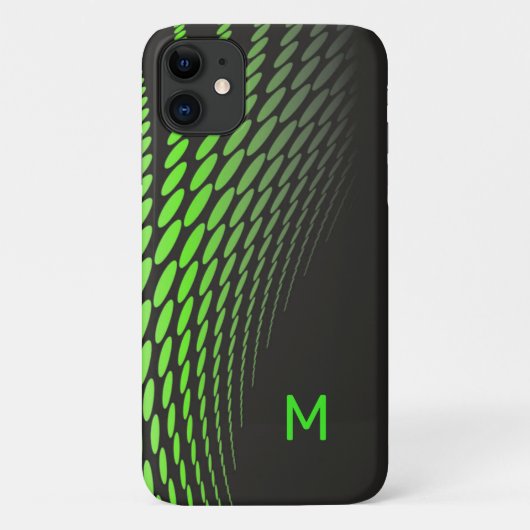 Modern Zwart en Neon Groen Case-Mate iPhone Case (Achterkant)