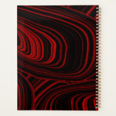 Modern zwart en rood Abstract monogram Planner (Achterkant)
