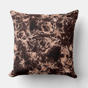 Modern zwart en roze gouden marmeren patroon kussen