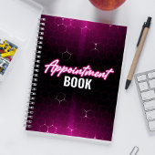 Modern zwart en roze kapsalon Afspraakboek Planner
