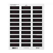 Modern Zwart en Roze Script Classic Adres Etiket (Full Sheet)