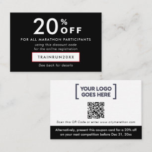 Modern Zwart en Wit Korting Koppelingslogo QR