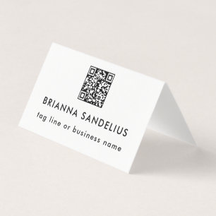 Modern Zwart en Wit QR-code Professioneel Kaart