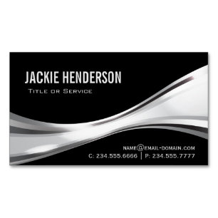 Modern zwart en zilver Professional stijlvol Magnetisch Visitekaartje